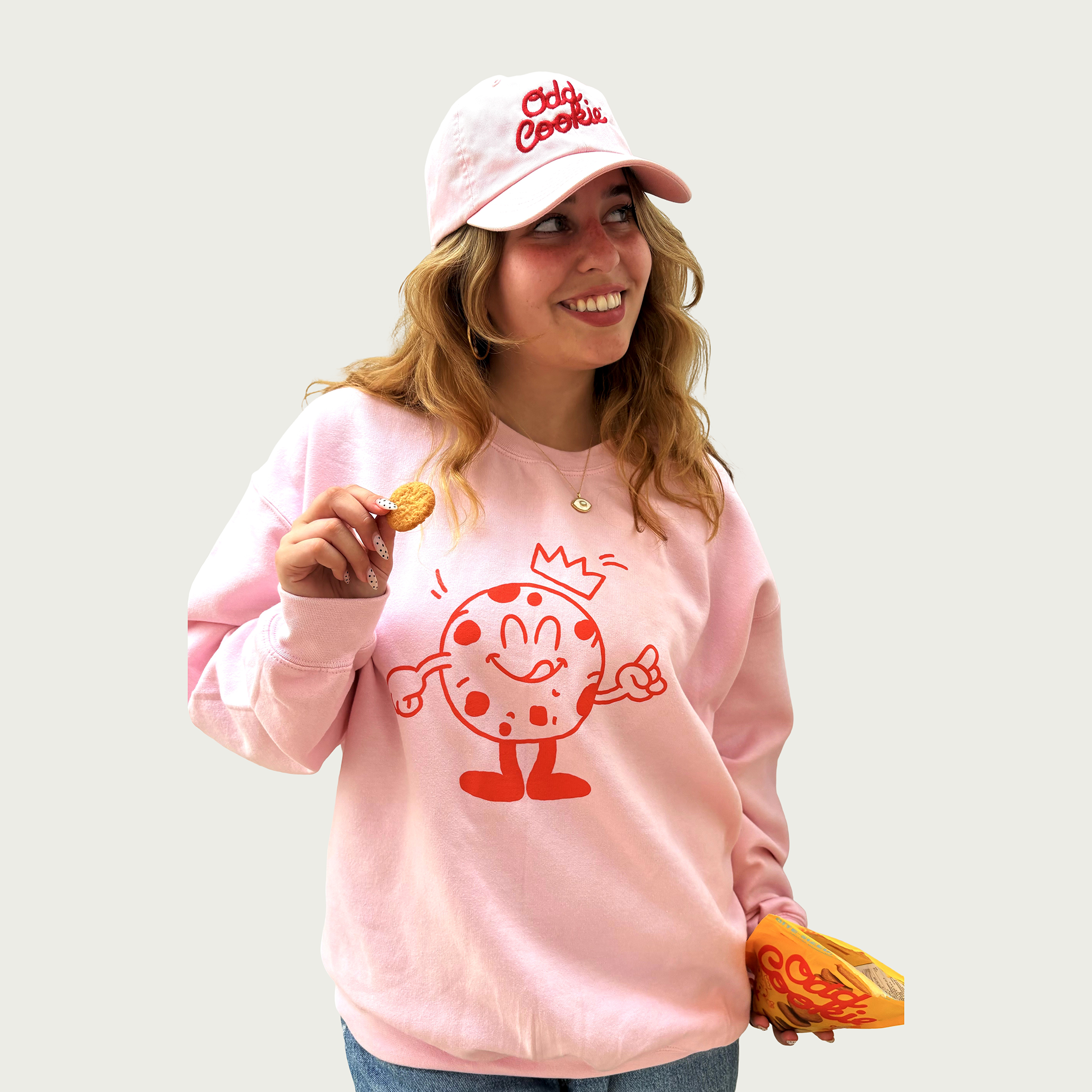 Odd Cookie Adult Crew (Pink/Red)